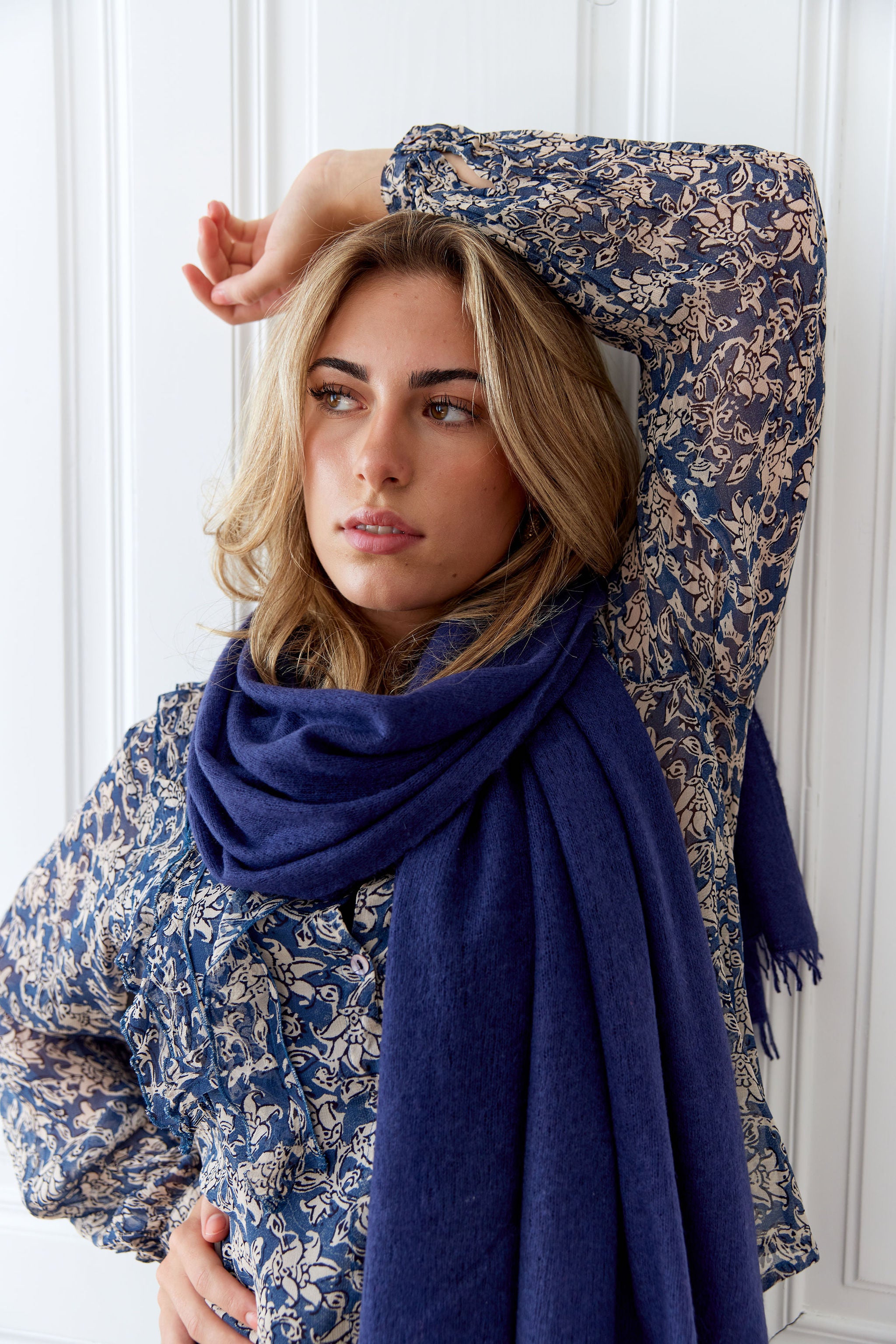 Cashmere Schal dunkelblau