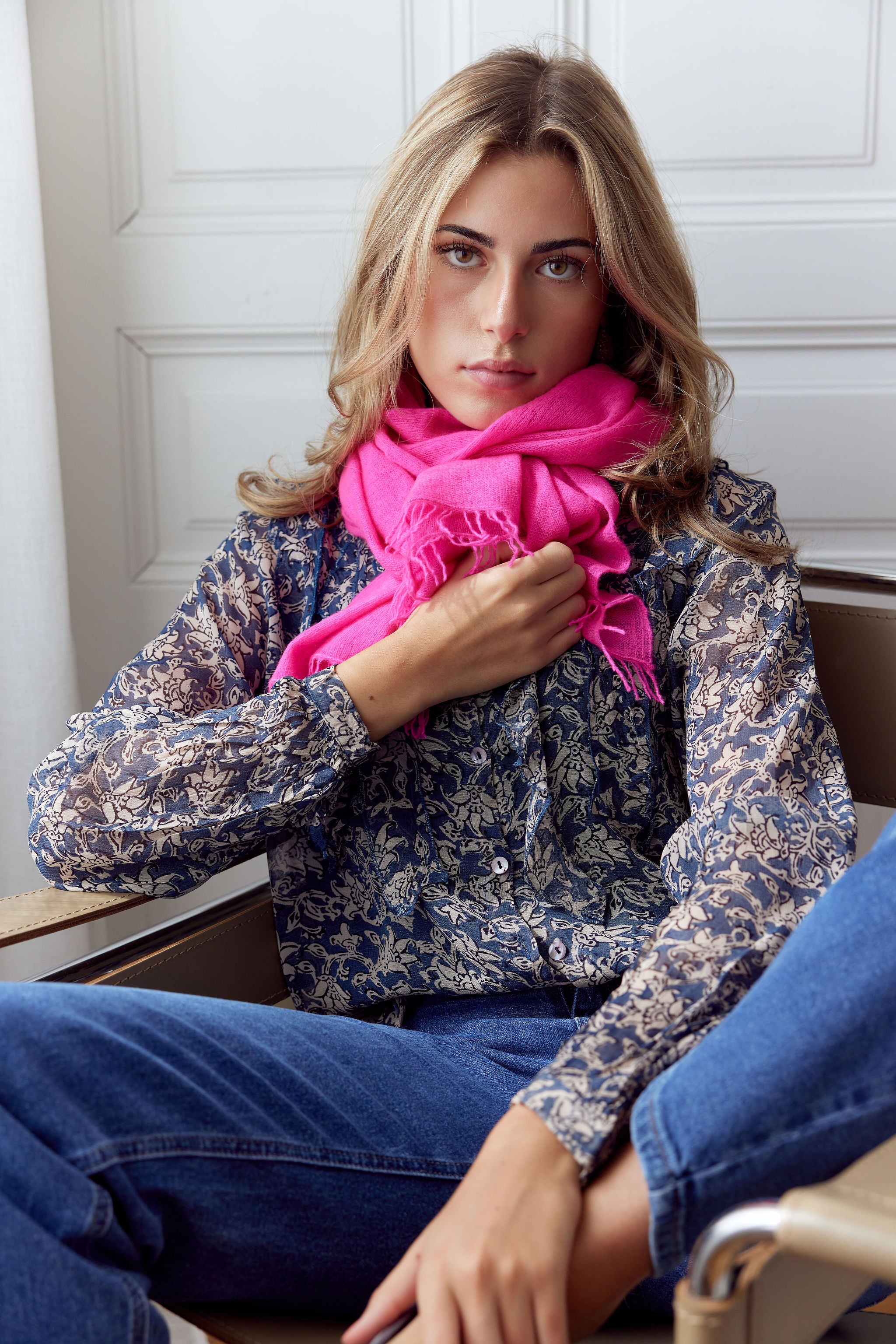 Cashmere Schal neonpink