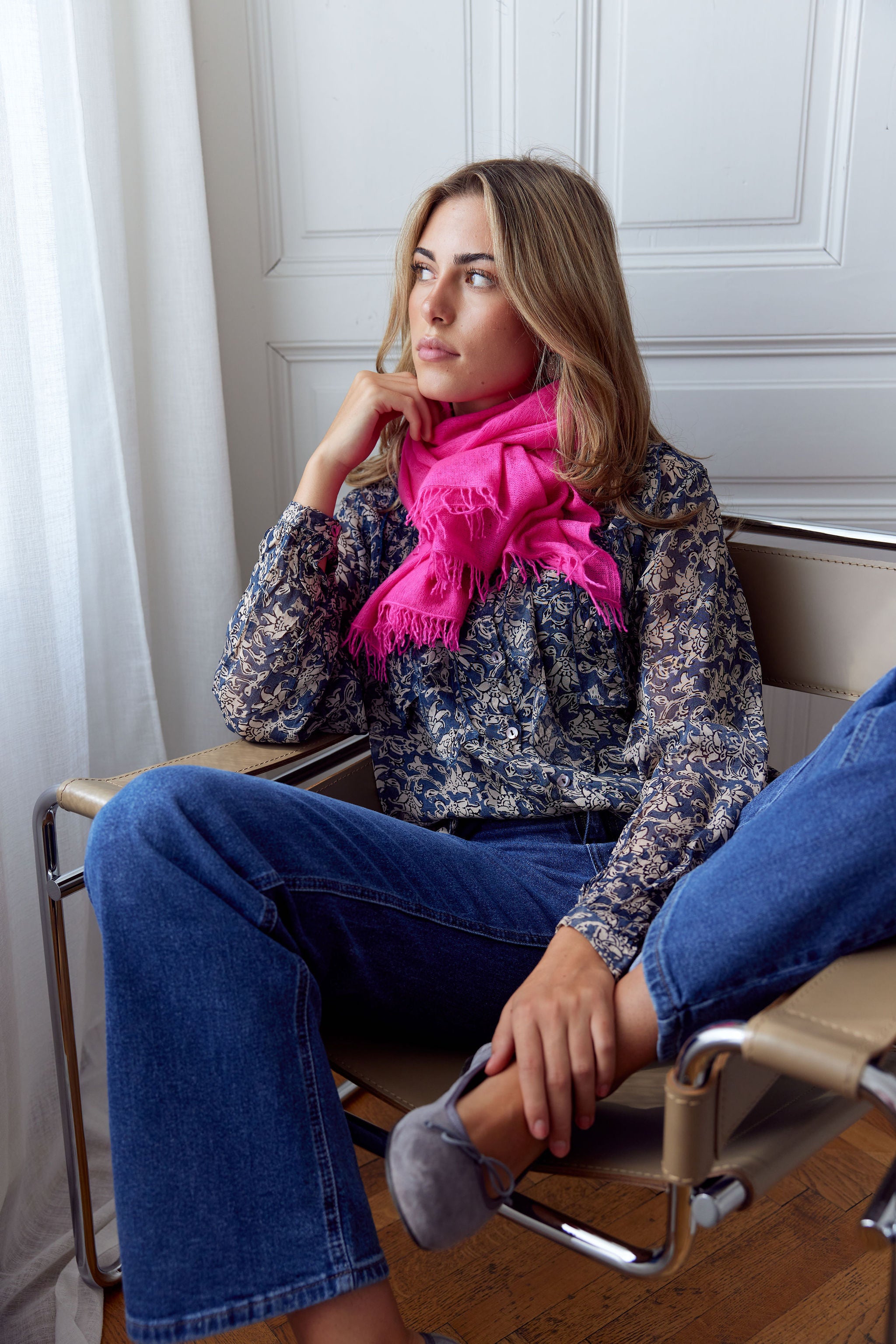 Cashmere Schal neonpink
