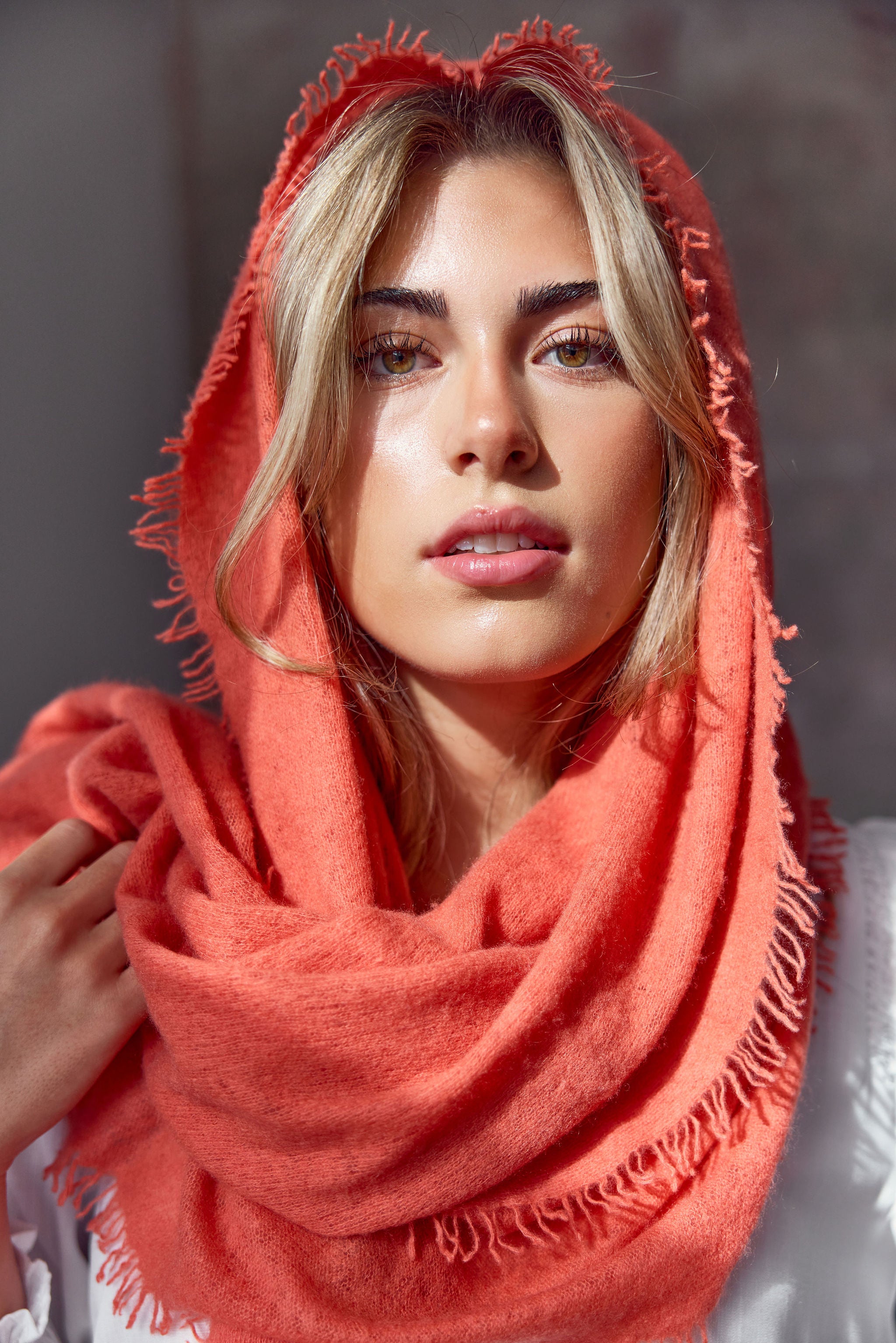 Cashmere Schal koralle