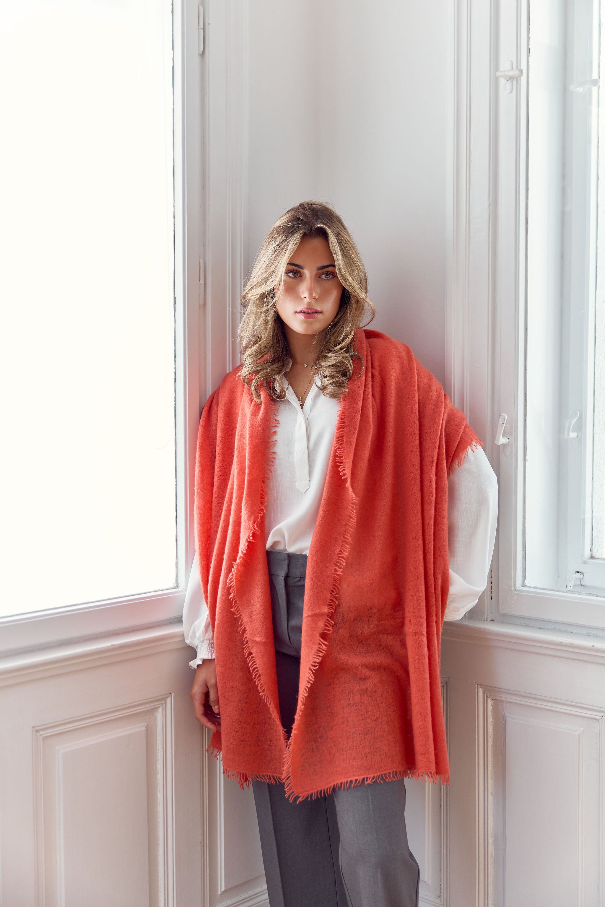 Cashmere Schal koralle