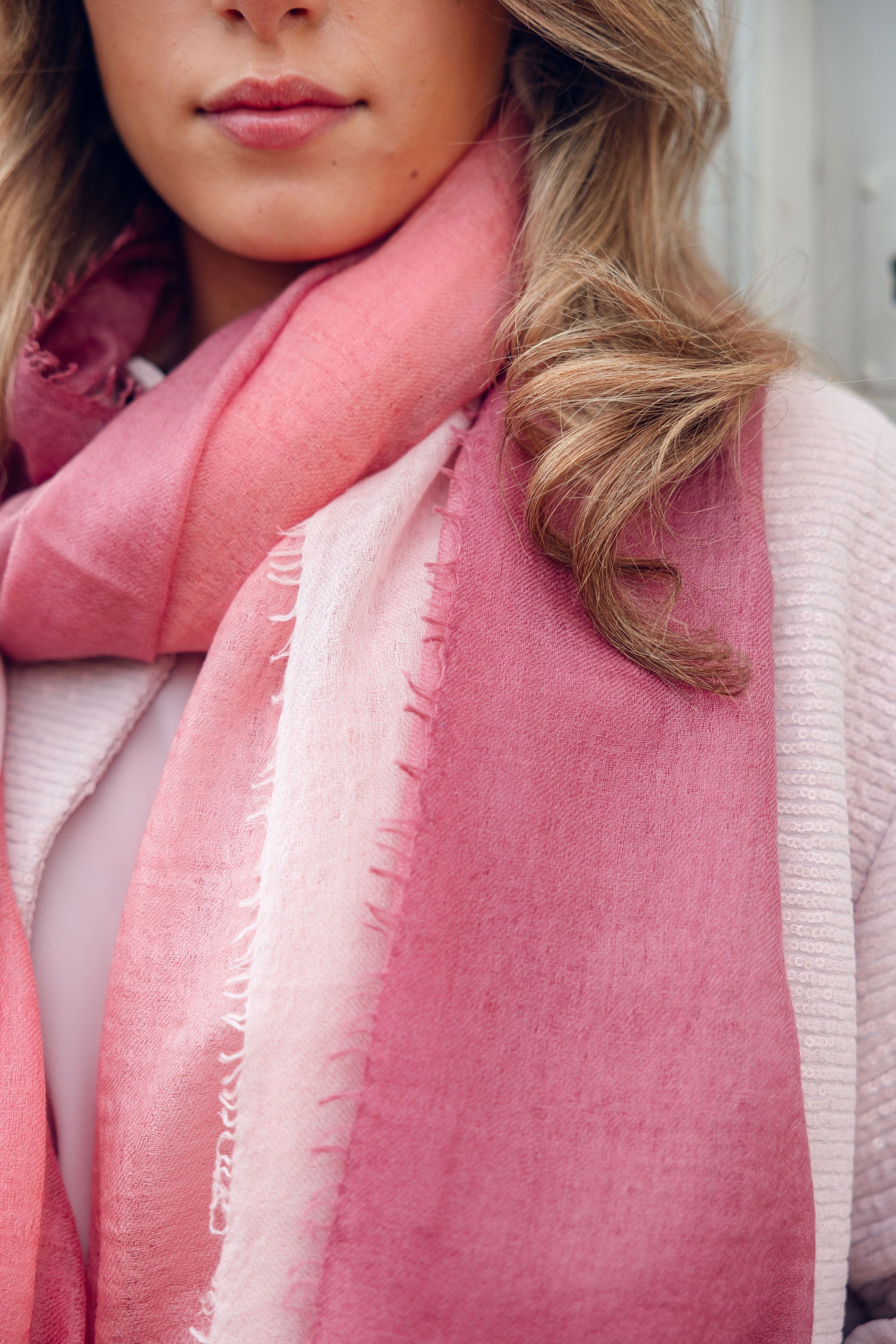 Schal ombré rosé