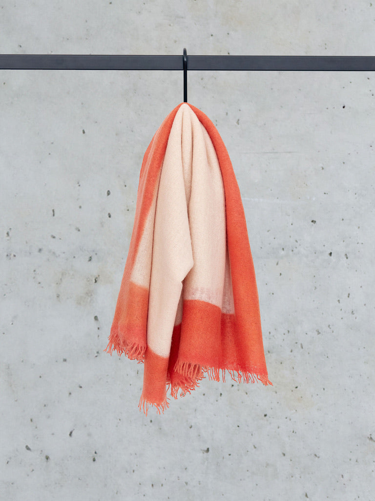 Cashmere Schal creme/koralle