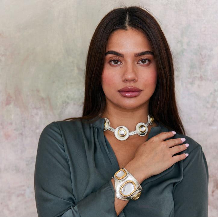 Polki Dot Necklace by VALLIYAN by Nitya Arora