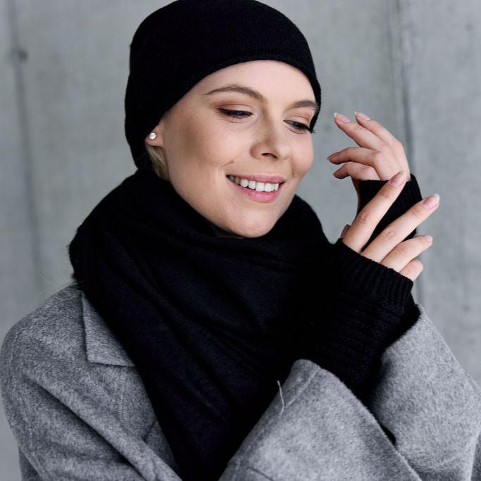 Cashmere Beanie schwarz