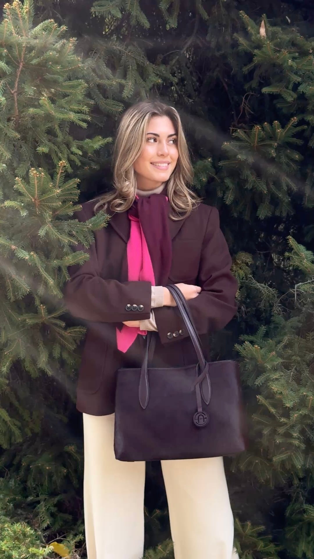 Ledertasche Hairon burgundy