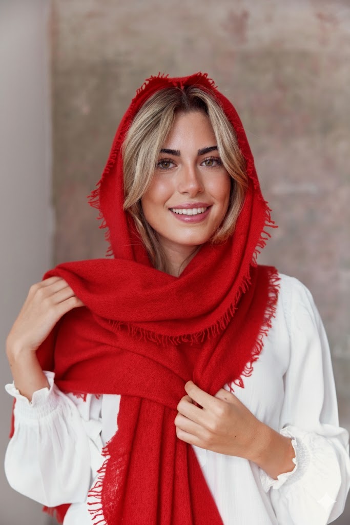 Cashmere Schal true red