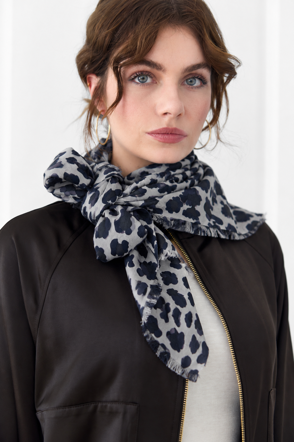 Tuch Denim Leopard