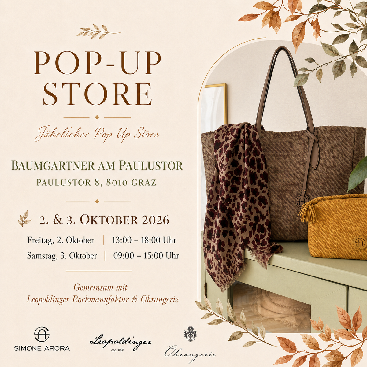 HERBST-POP-UP BEI BAUMGARTNER AM PAULUSTOR 🍁 2. & 3. Oktober 2026