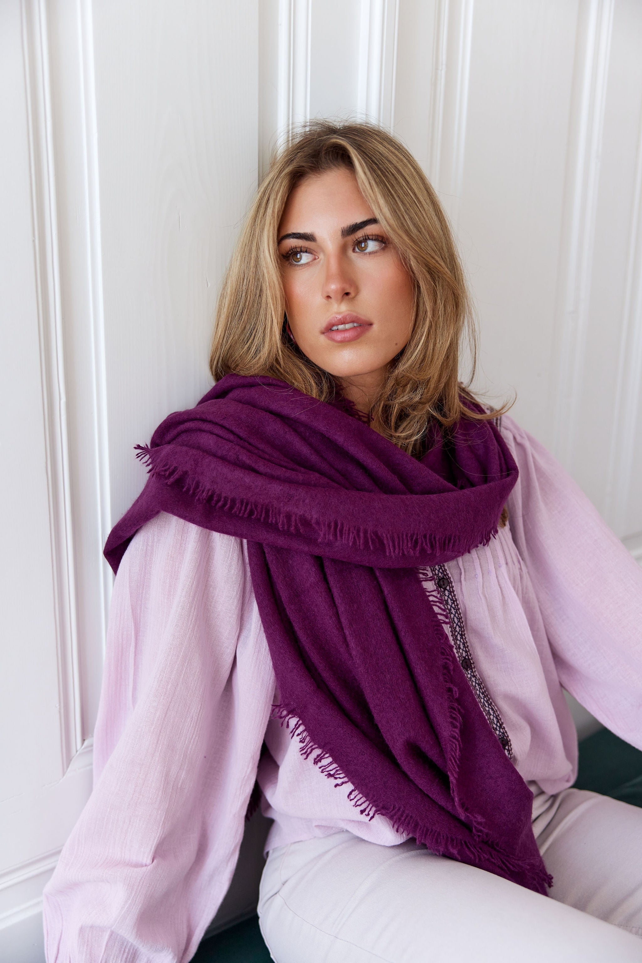 Cashmere Schal weinrot