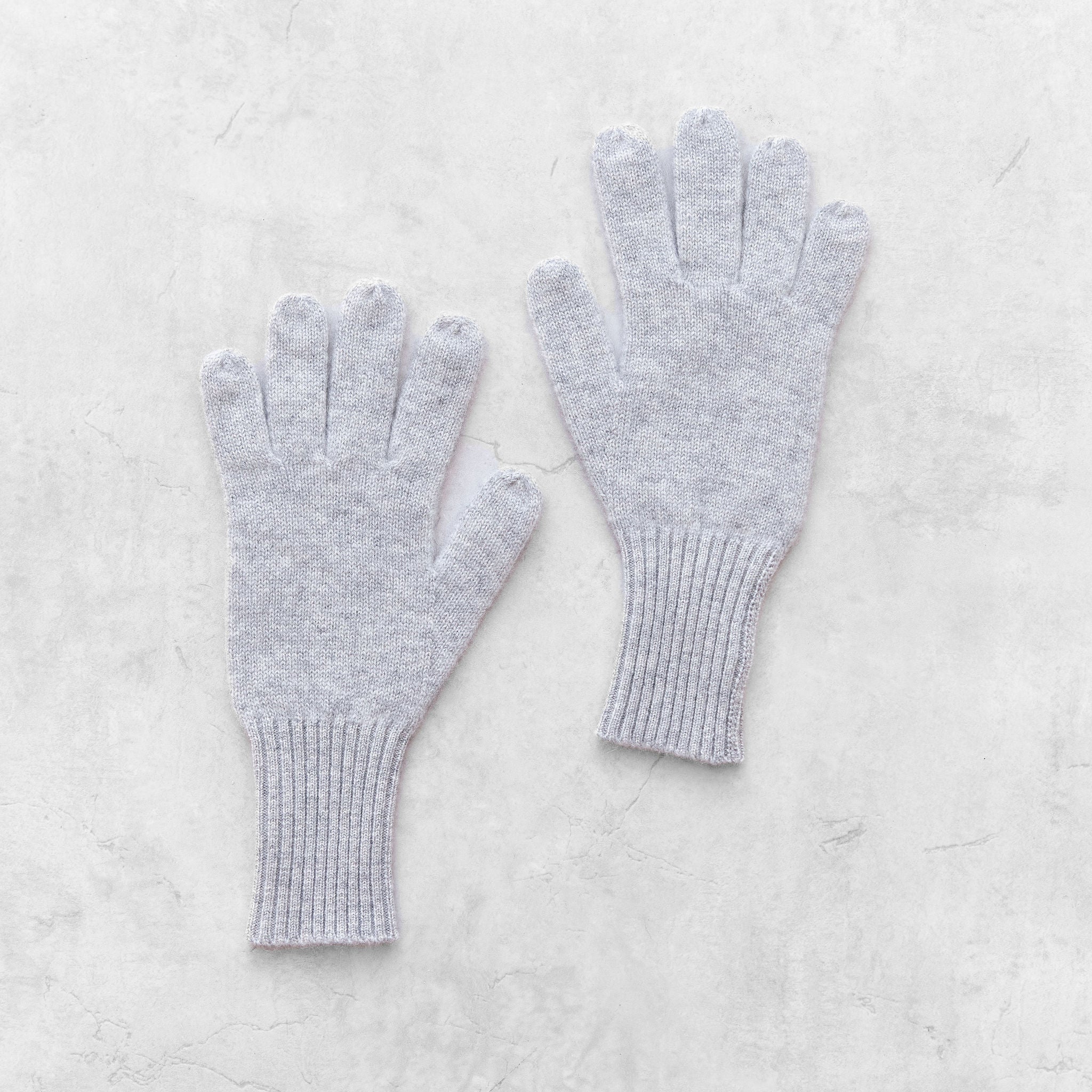 Cashmere Handschuhe hellgrau meliert
