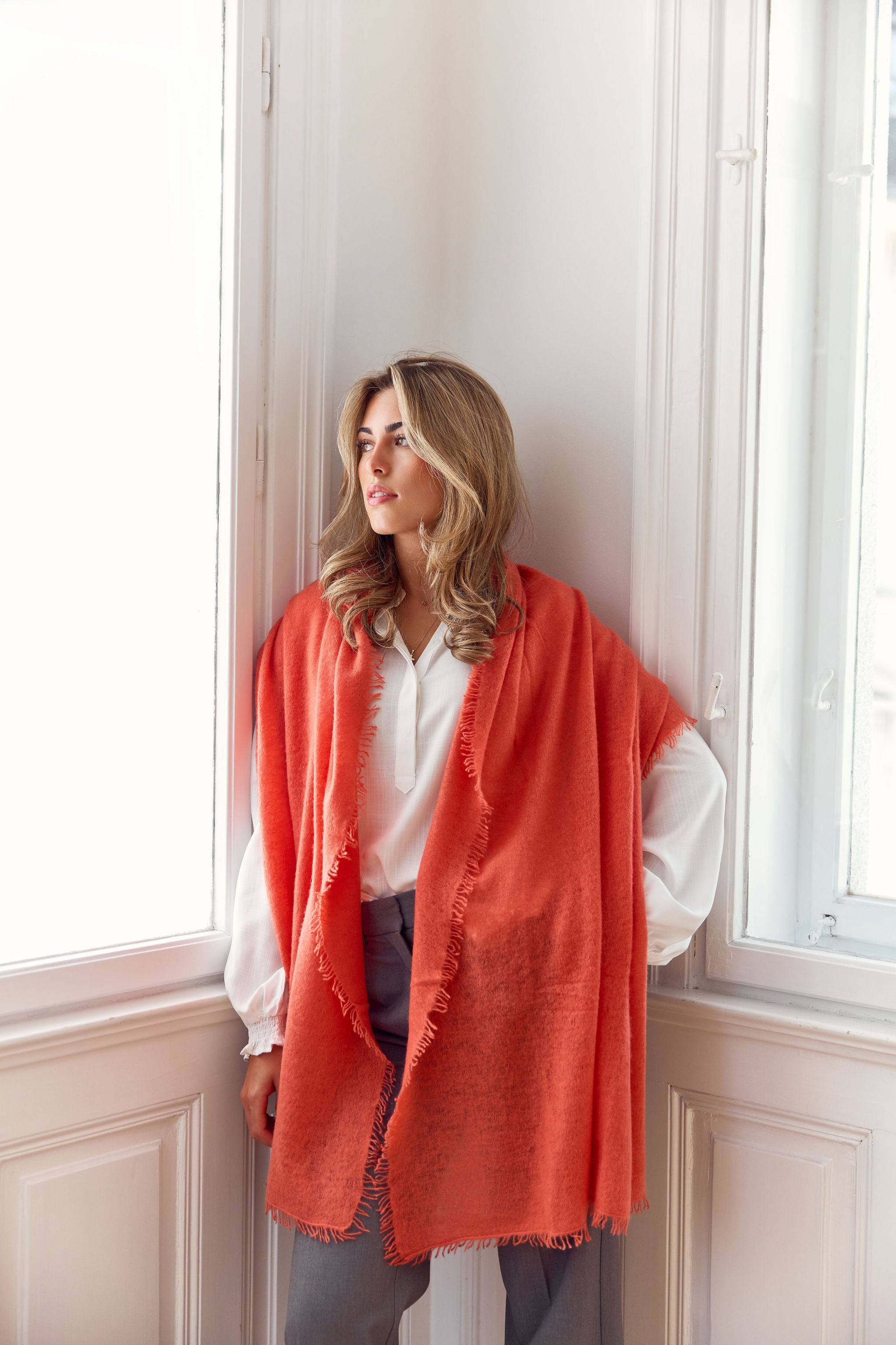 Cashmere Schal koralle