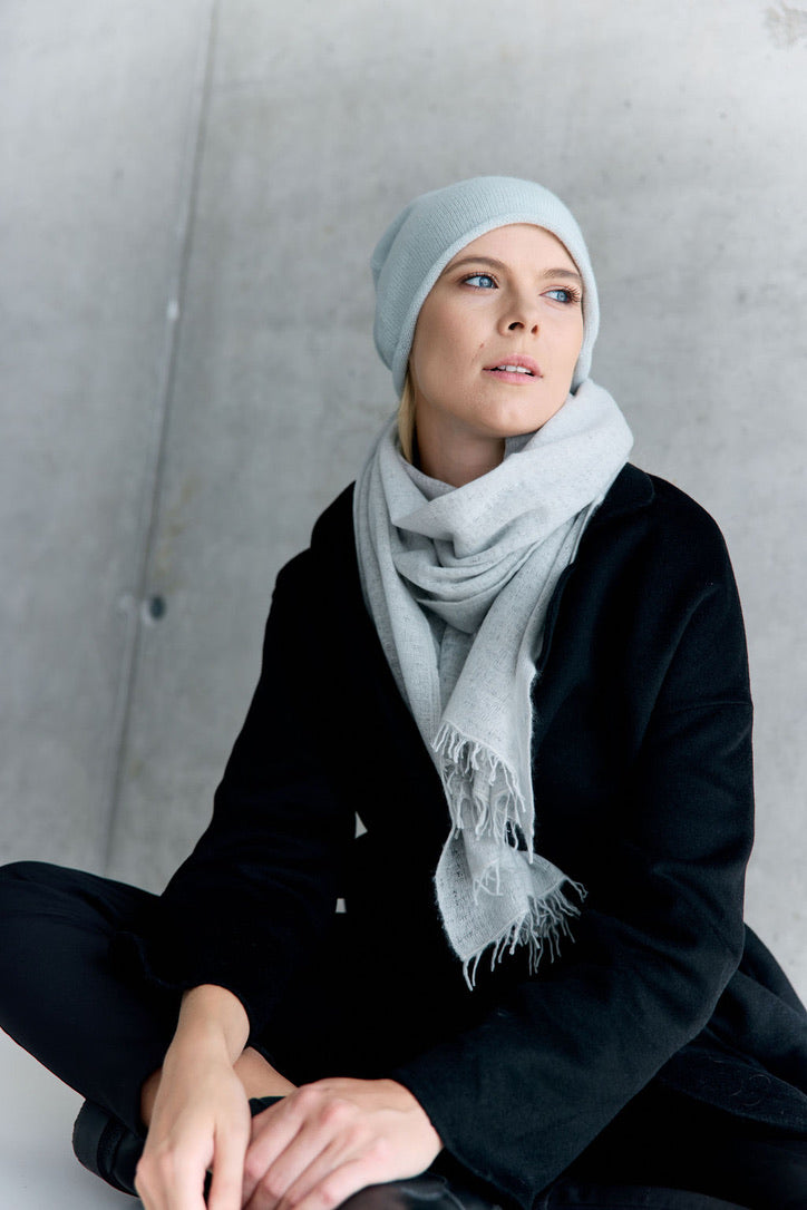 Cashmere Schal eisblau