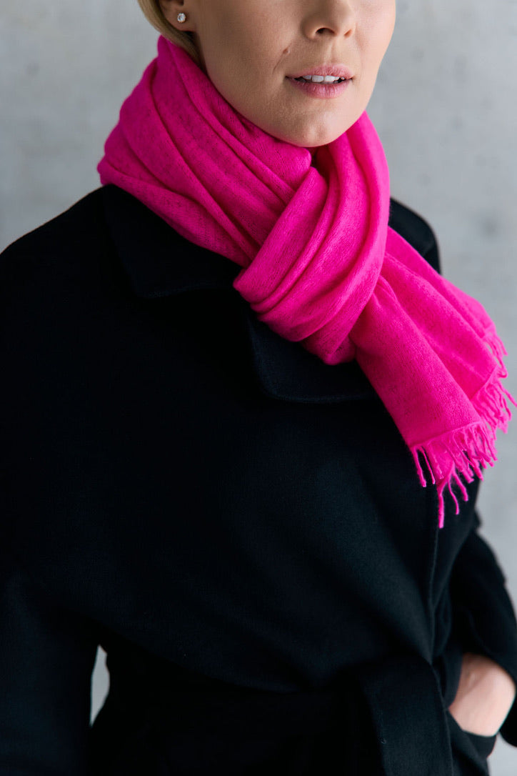 Cashmere Schal neonpink