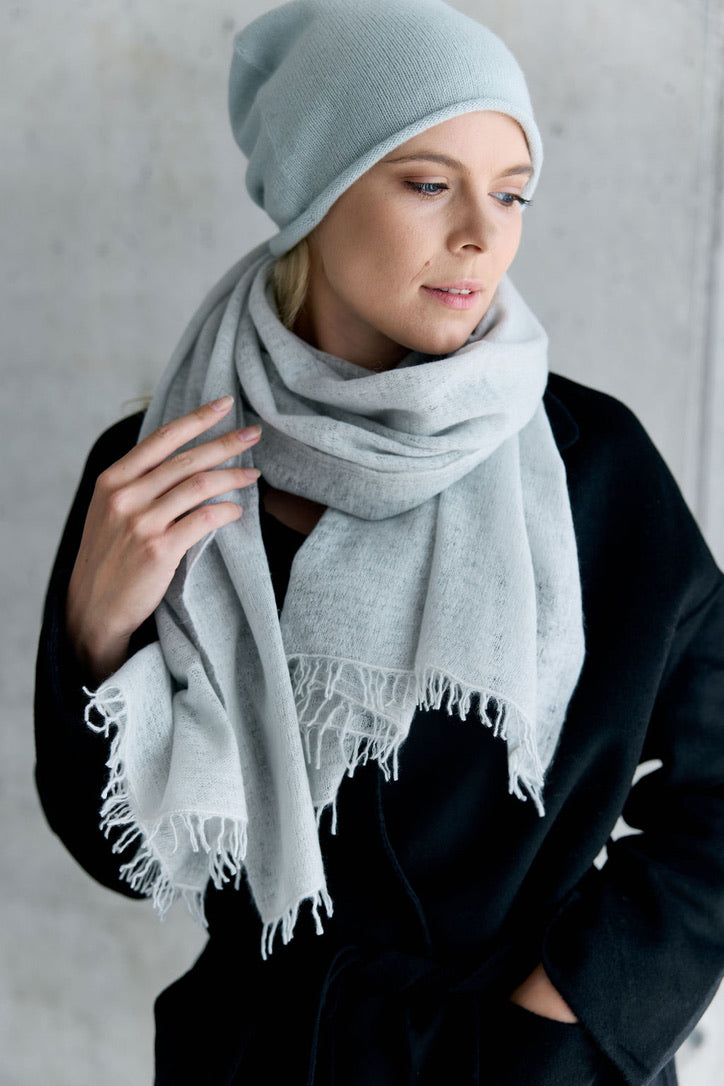 Cashmere Schal eisblau